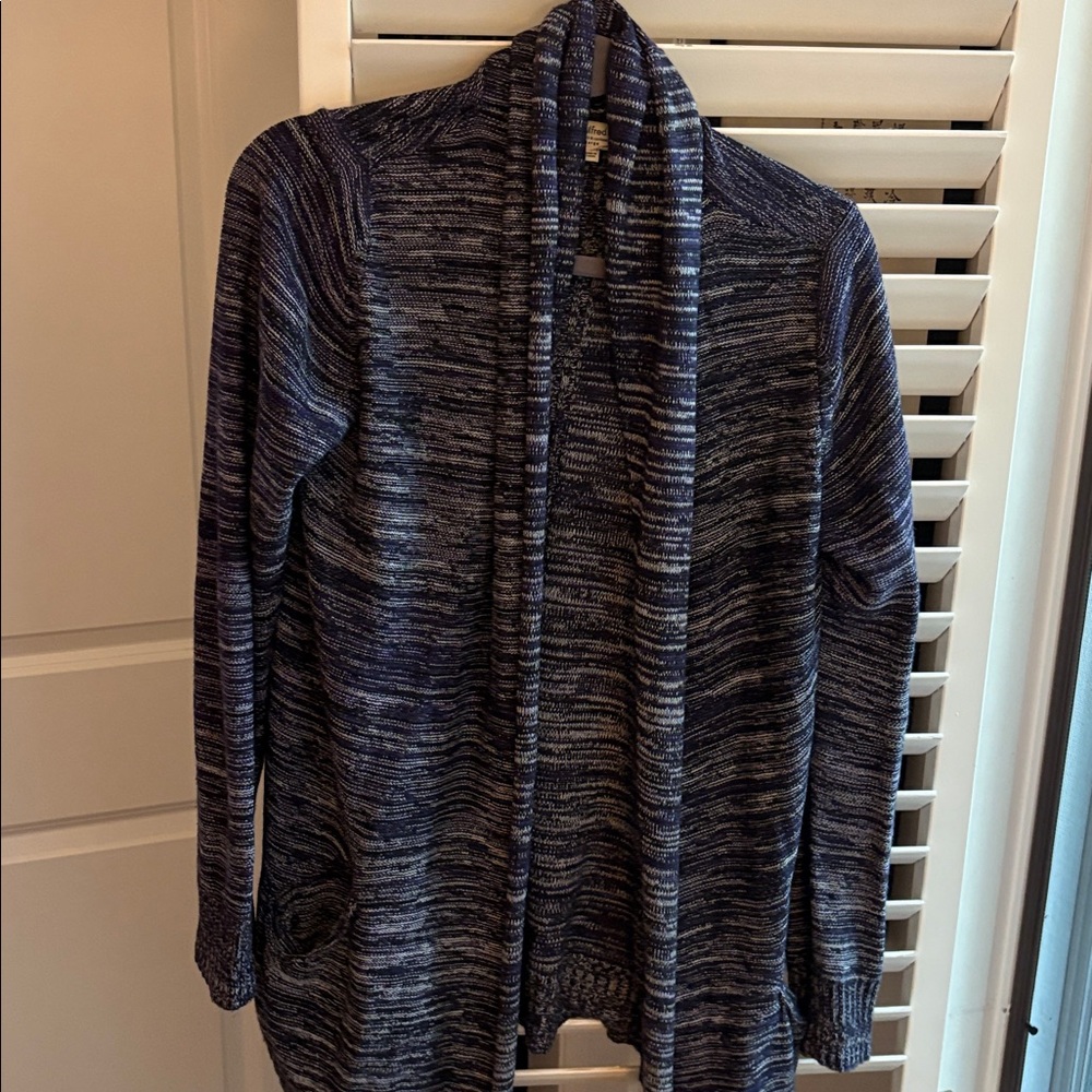 Wilfred Navy and Gray Knit Cardigan